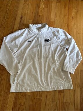 Men's Nike White Penn State Nittany Lions Coaches Quarter-Zip Long Sleeve Jacket